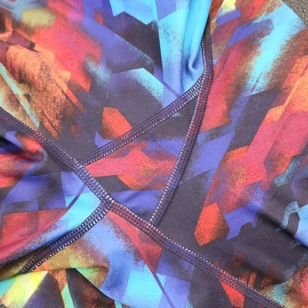 Athleta Womens Size Small Hight Rise Colorburst Sonar Leggings In Multicolor‎
